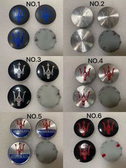 4x 60mm New Maserati Ghibli Centre Wheel Centre Cap Set Badge Chrome Red Black