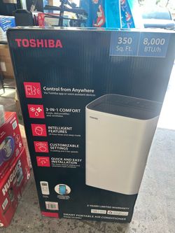 8,000 (DOE) BTU Portable AC Cools 350 sq. ft. with Dehumidifier and Remote Control in White