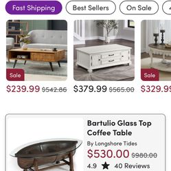 Boat Shaped Coffee Table