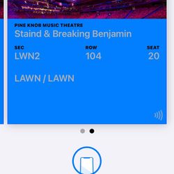 Breaking Benjamin / Staind : Daughtry Tickets Free, Can Transfer Tickets