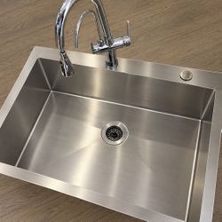 Stainless Steel Workstation Kitchen Sink & Faucet