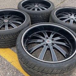 22” DODGE MAGNUM CHALLENGER CHRYSLER 300 RIMS WHEELS TIRES LINCOLN FORD WE FINANCE SET CHARGER