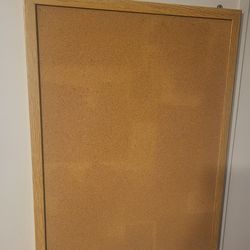 23" x 17" Wood Framed Cork Board / Bulletin Board