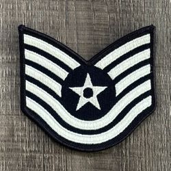 New USAF Air Force Small TSgt E-6 Blues Rank Patch