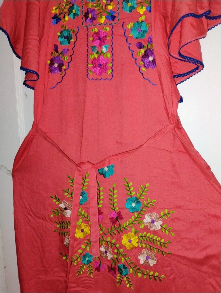 Broided Mexican Dress