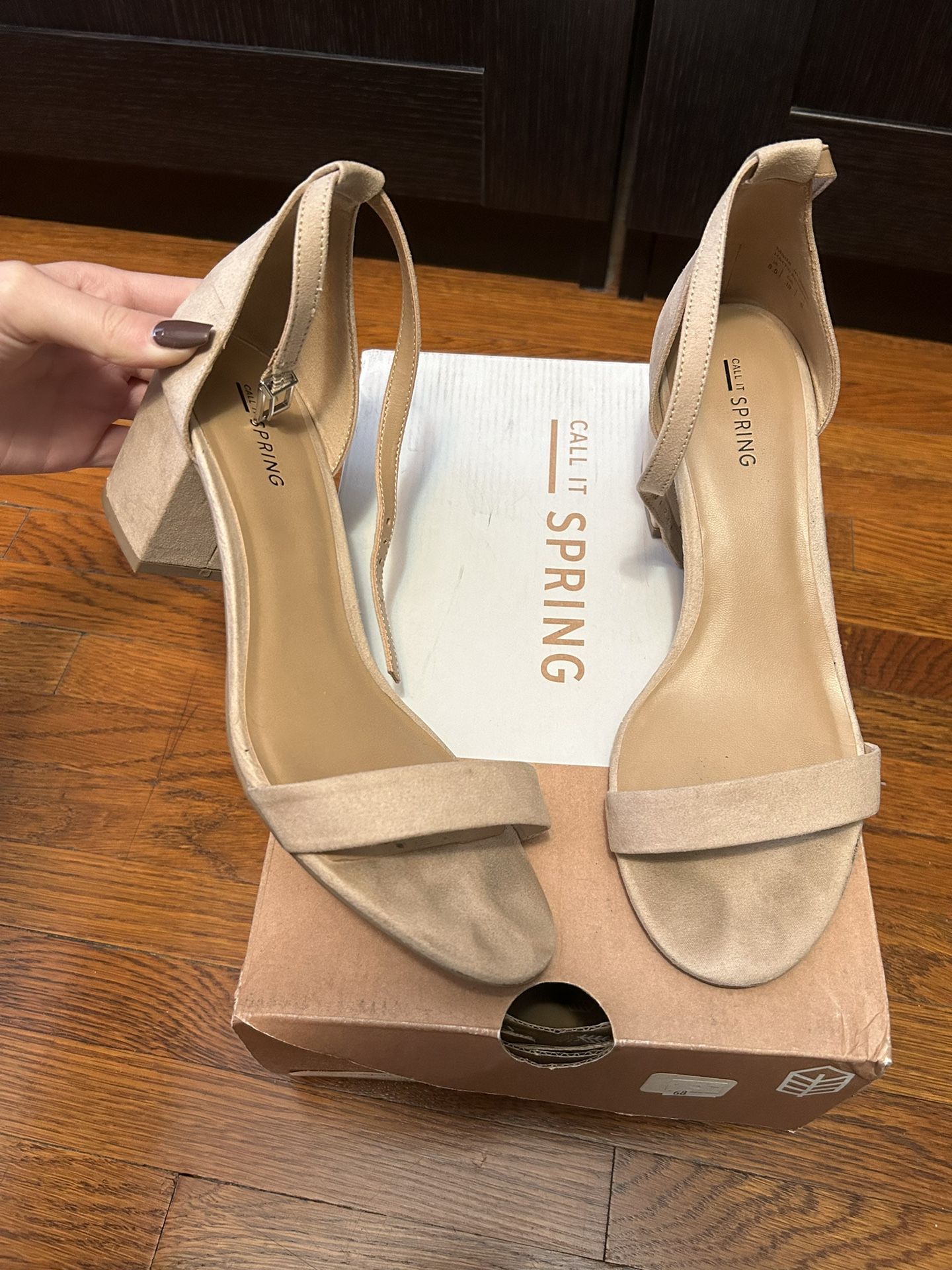 Women’s Nude Beige Heels Sandals Shoes