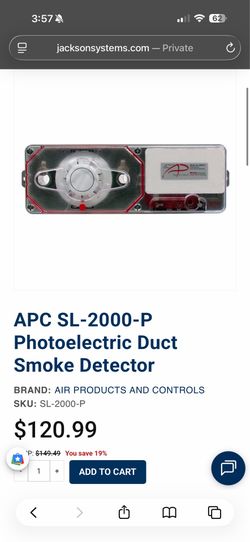 SL-2000-P Photoelectric Duct Smoke Detector – HVAC Safety System