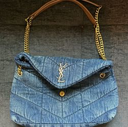 YSL denim shoulder bag