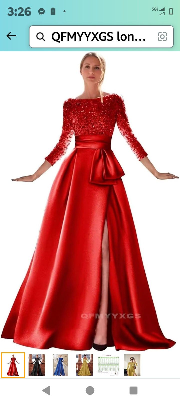 Woman's Long Sleeve Prom Dress