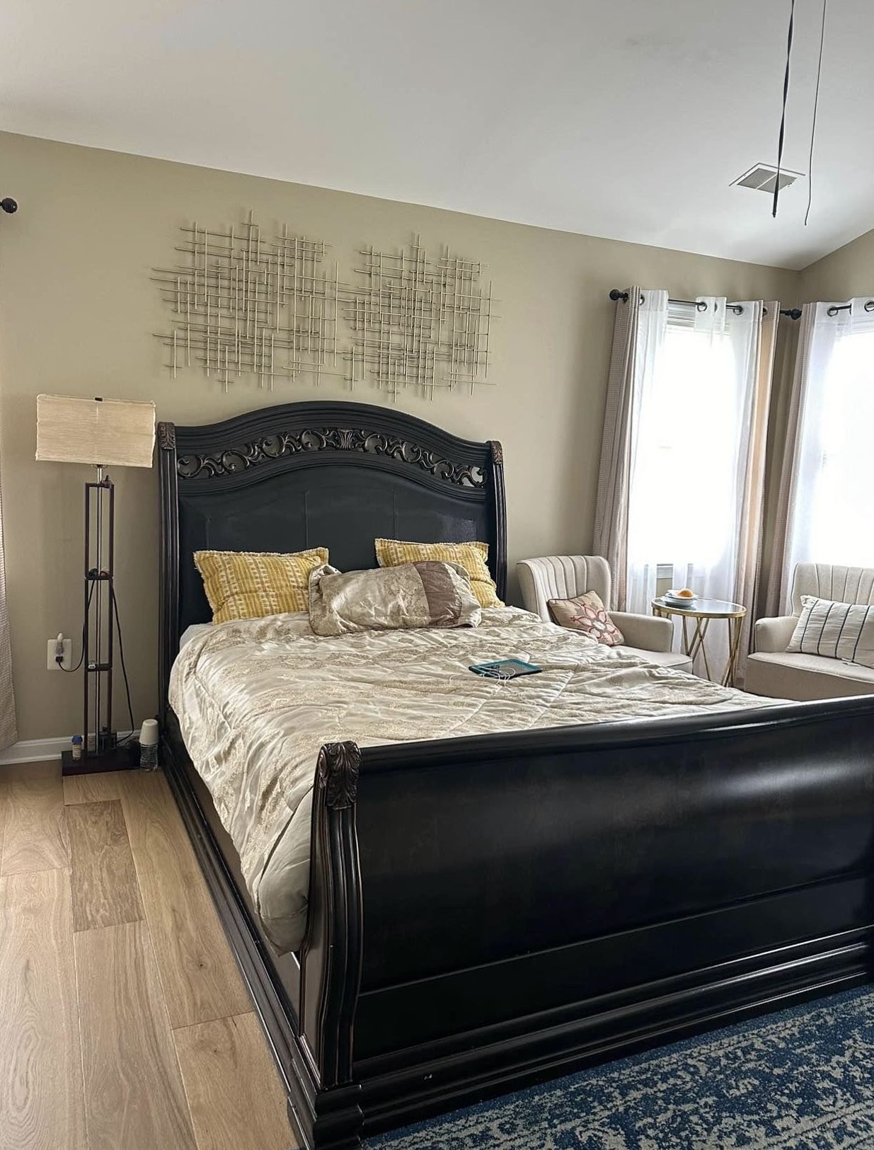 Queen Bed With Vanity ( Mattress Not Included)