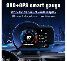 MH Head Up Display for Car, OBD2+GPS Dual System, OBD2 Gauge Display, GPS Speedometer, Tachometer, Water Temp, Volt, Overspeed Alarm Fault Diagnosis