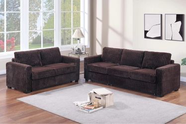 🛋️ New Fluffy Corduroy Sofa & Loveseat Set $10 Down