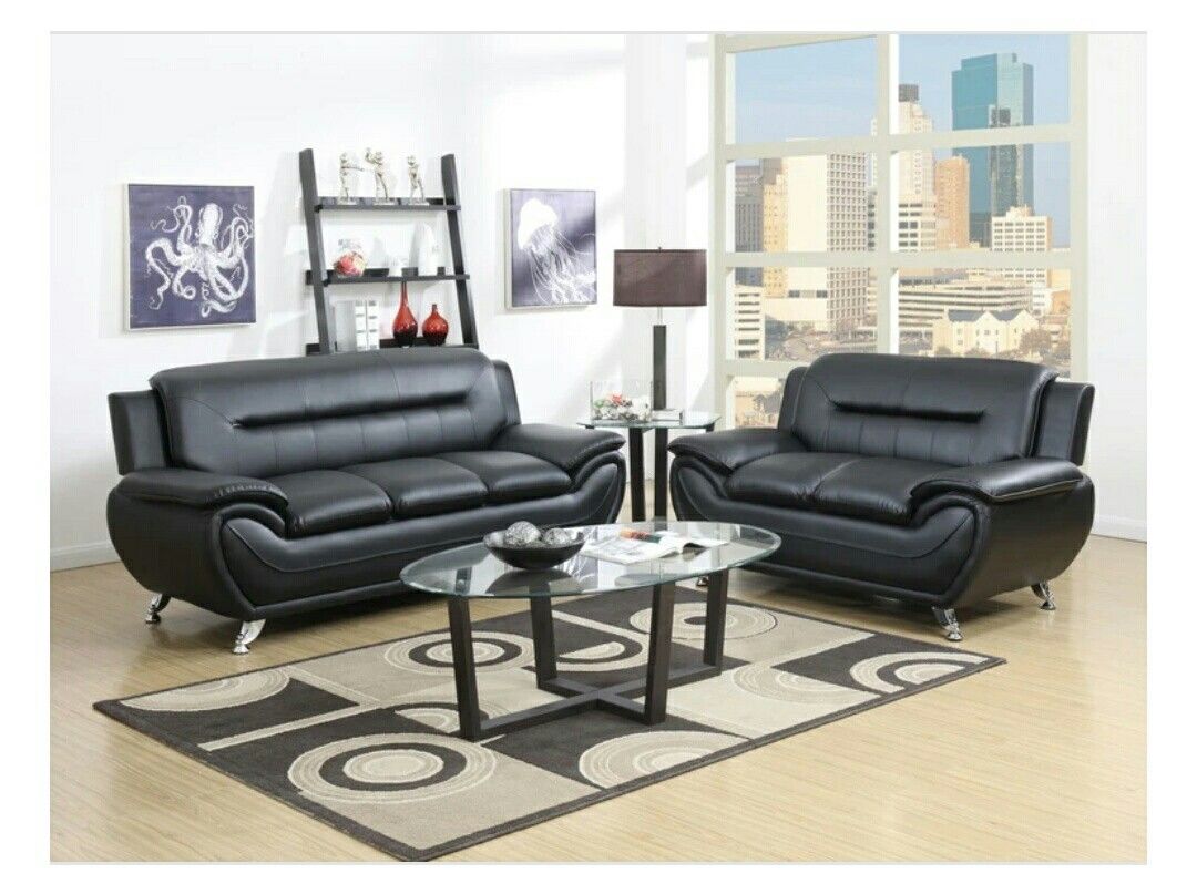 New🌠Enna Black Sofa & Loveseat