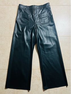 Zara Black Faux Leather Marine Pant
