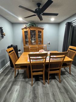 dining table set and cabinet
