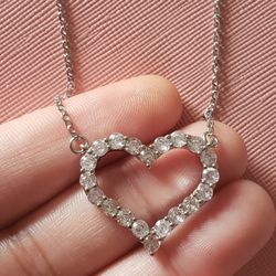 Huitian Zirconia Heart Pendant With 18.5 Inches Chain