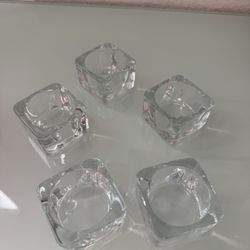 Set of 5 IKEA Glass Tea Light Candle Holders