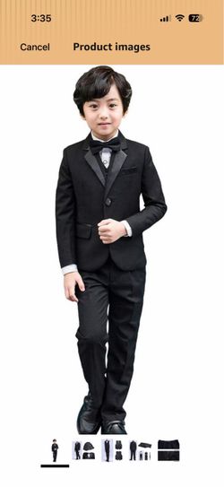 Boys black tuxedo never worn size 5