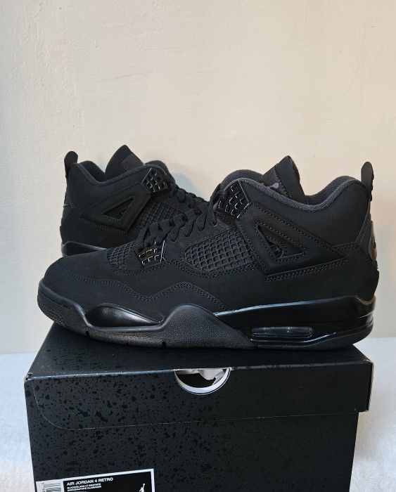 Air Jordan 4 Retro Black Cat - Men's Sizes 9.5, 10, 10.5, 11, 11.5, 13 / (GS) 6.5Y ($230)