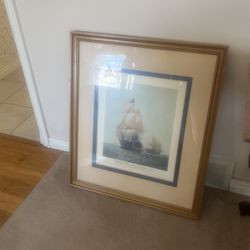 Lovely Framed Art Featuring A Sailboat