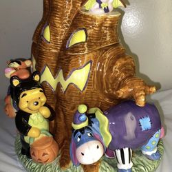 Disney Winnie The Pooh Friends Halloween Cookie Jar Damaged