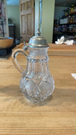 Antique glass syrup pitcher