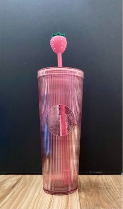 Starbucks Pink Pleated Plastic Cold Cup