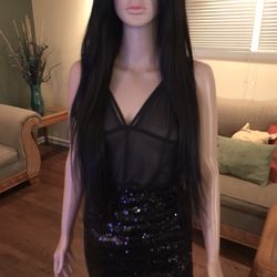 See-thru (snap seat) Shirt & Sequins Skirt