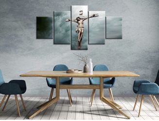 Brand New Jesus Crucifixion Wall Art Christian Wall Decor Picture Jesus Cross Poster Canvas Print Religion Painting Framed Home Living Room Bedroom De