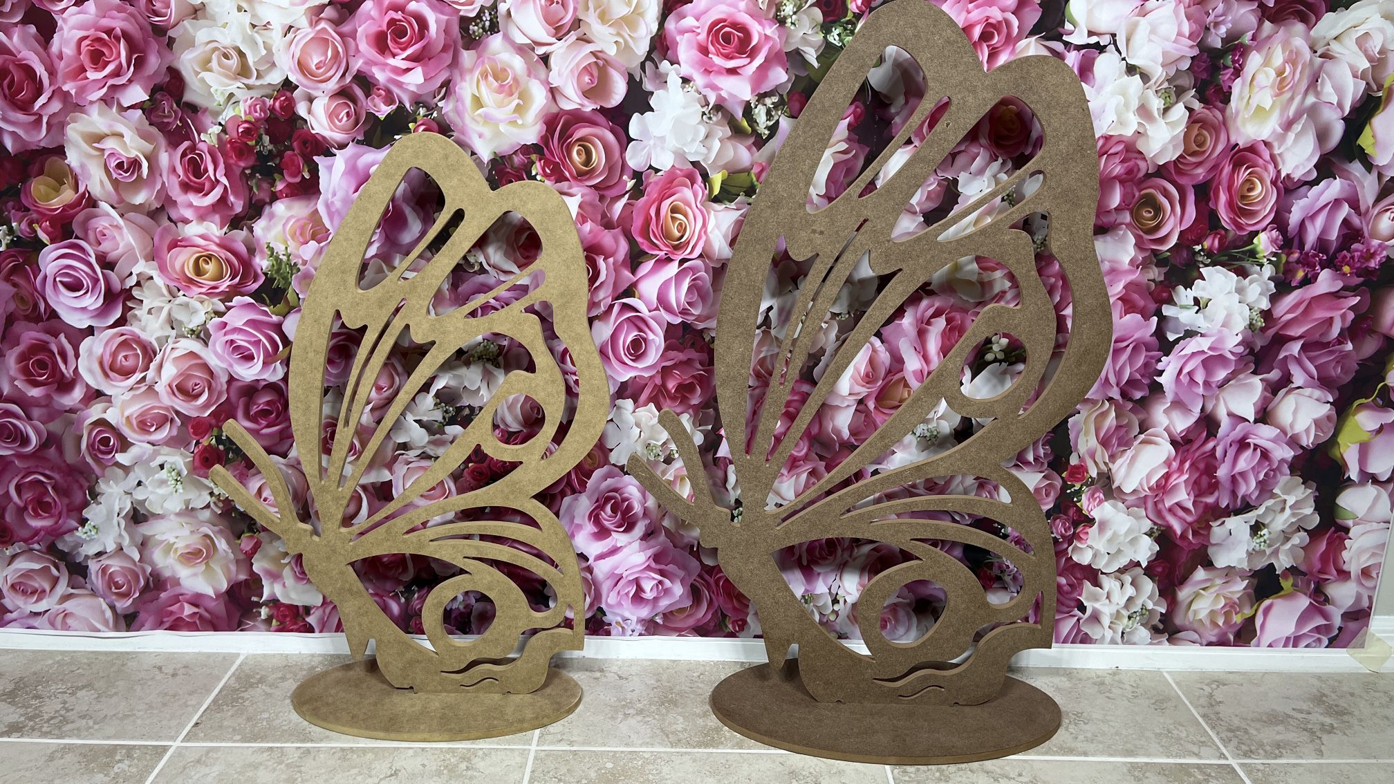 Two Butterflies Props 25 in  and 30 in for Wedding, Party, Event 
