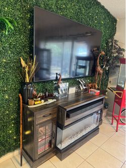 70 Inch Smart 4K Vizio TV & Fireplace TV Stand