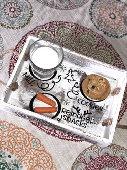 Personalized Santa Tray! Rustic Farmhouse Shabby Chic!