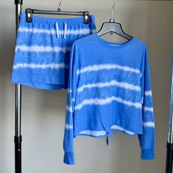 💙 Cute Girls Blue Two-Piece Outfit (L 14/16)