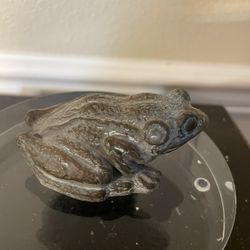 Old China Bronze Feng Shui Carving Frog 3”