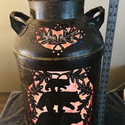Antique Milk Container Metal Art