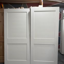 Interior shaker doors 36x80 solid core  Bedroom doors closet doors barn doors  I have (2) doors available two panel shaker doors 36x80” solid core woo
