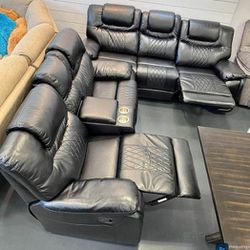 Tax Refund Sale!! Santiago Reclining Sofa And Loveseat Set (Black Or Brown)---$899--Same Day Delivery, Brand New!