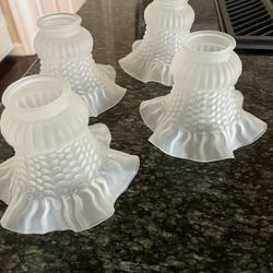 Set Of 4 Frosted Glass Shades