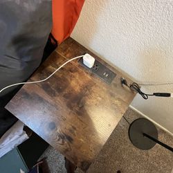 Bedside Table With Charging Ports 