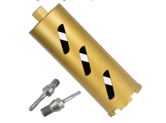 4.25" Dry Core Drill Bits for Cured Concrete with Rebar Brick Block Masonry etc 12.2in/310mm Drilling Depth，10mm Diamond Segment Height，2 Adapters