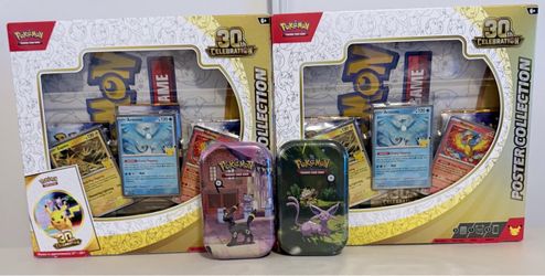 Pokemon TCG 30th Anniversary Celebration Bundle - Sealed Poster Boxes & Mini Tins