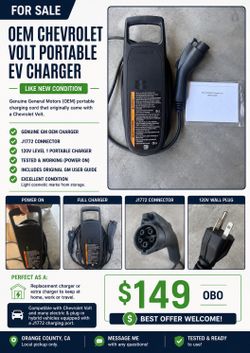 OEM Chevrolet Volt Portable EV Charger