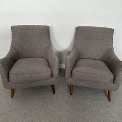 2 Gray Lounge Chairs