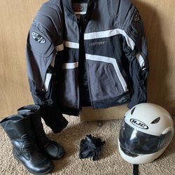 Women’s Motorcycle Jacket Helmet And Boots