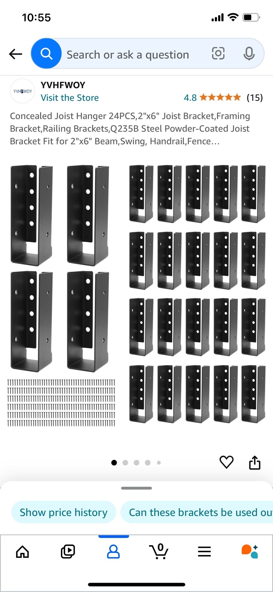 Joist hangers for 2 X 6