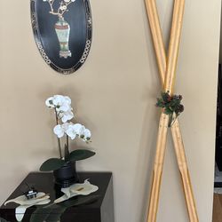 7 Foot Tall Authentic Skis for Holiday Display 