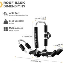 Ikuram R Kayak/Surf/Ski Roof Carrier Rack of J-Style Folding Universal 