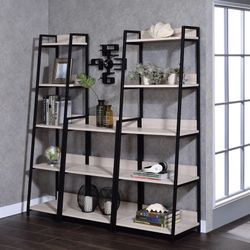 Wendral Bookshelf (5-Tier, 16"L), Natural & Black