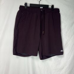 ALO Yoga Unity 2-in-1 Shorts Mens Burgundy 8 Inch Inseam Lined Medium??