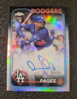 #/499 Rc on card Auto Andy Pages 2024 Topps Chrome Refractor Rookie Autograph 💙